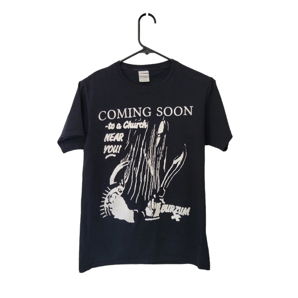 トップス VINTAGE BURZUM T-SHIRT Vintage 1998 Burzum T-Shirt – Mills Vintage USA